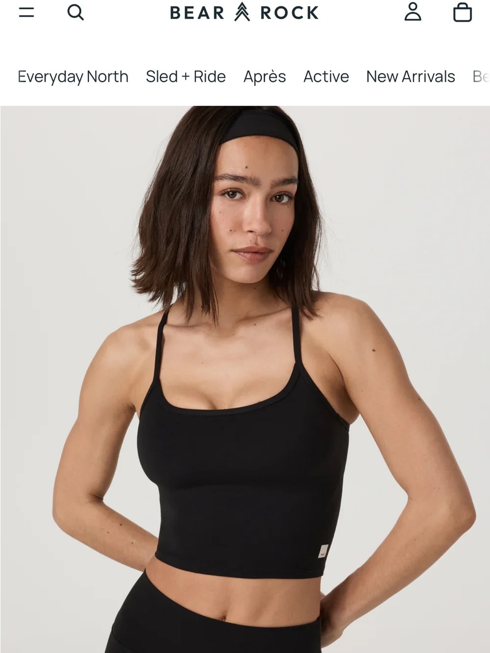 Vuori Black Strappy Crop Tank